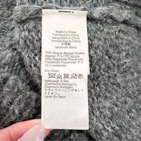 J.CREW Cuffed Sleeve Mockneck Sweater Heather Gray Chunky Soft Size Small NEW - Picture 6 of 8